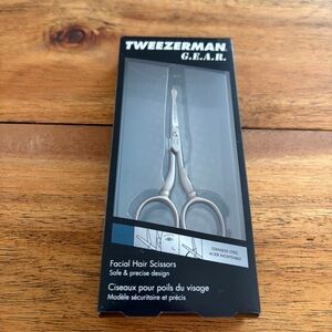 Tweezerman G.E.A.R. Stainless Steel Facial Hair Scissors - Silver